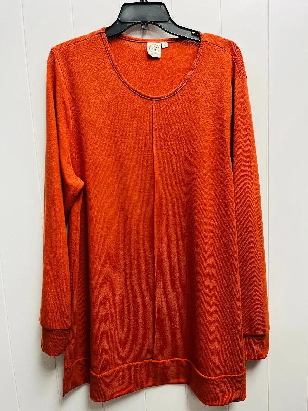 women's tops for creating capsule wardrobesTop Long Sleeve Basic By Clothes Mentor In Orange, Size: Xl