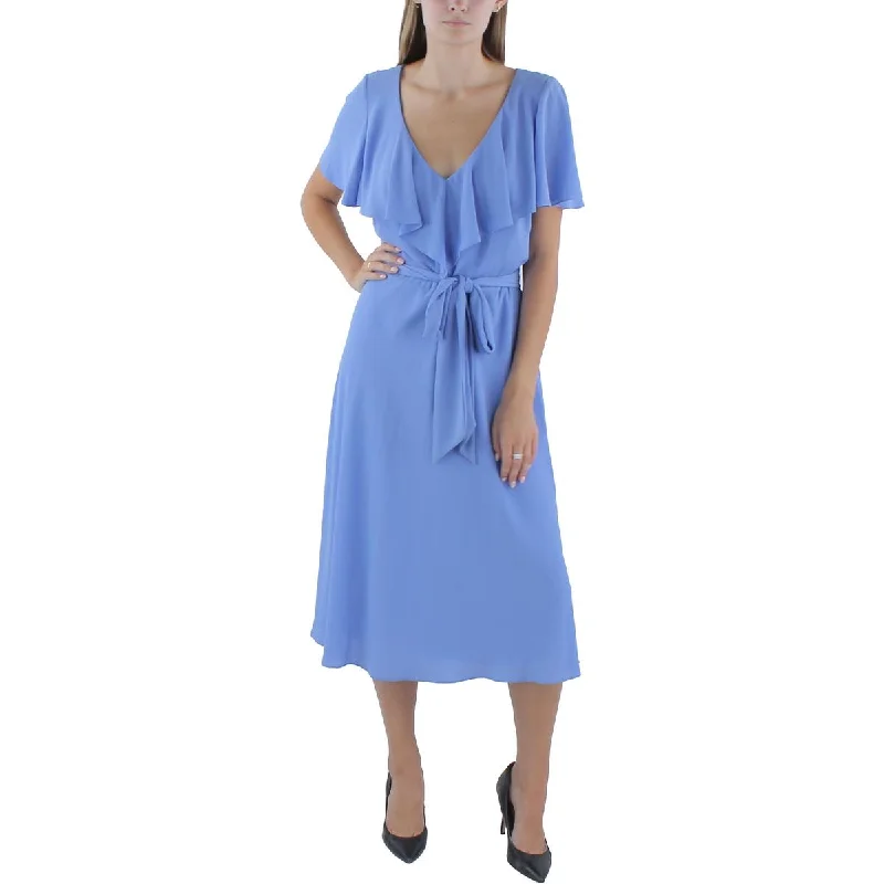 women's neon dressesLauren Ralph Lauren Womens Daytime Belted Midi Dress