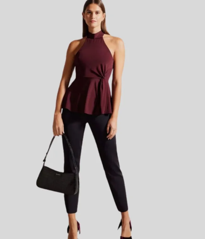 women's tops for those who want to add a pop of color to their outfitsTed Baker Wine Malean Halter Neck Top