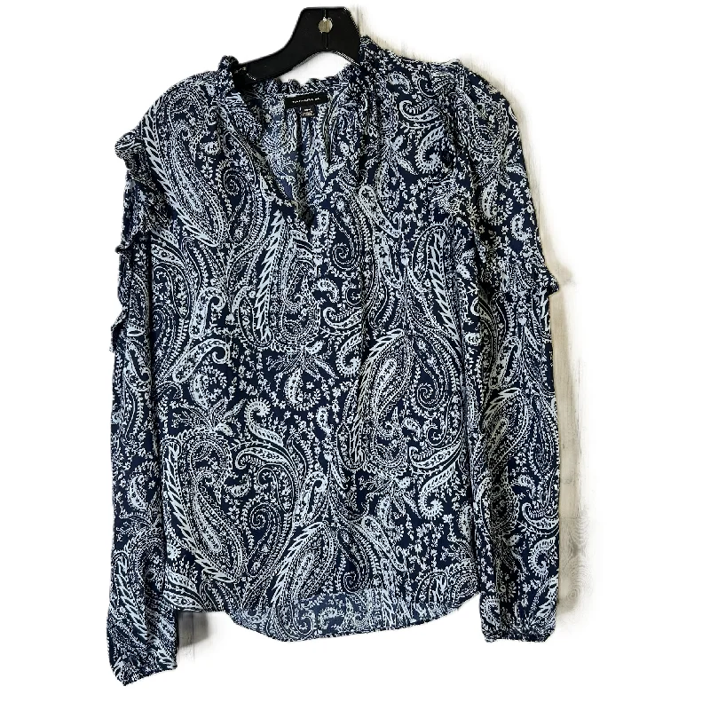 women's tops with floral printsTop Long Sleeve By Clothes Mentor In Blue, Size: M