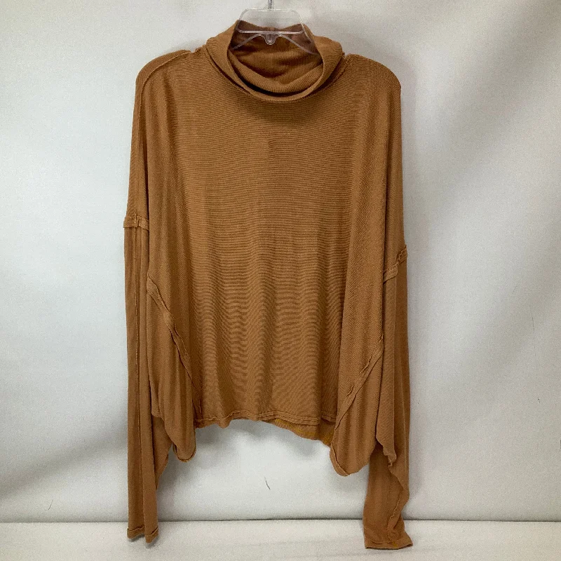 women's tops for minimalist aestheticsTop Long Sleeve By Free People In Tan, Size: L