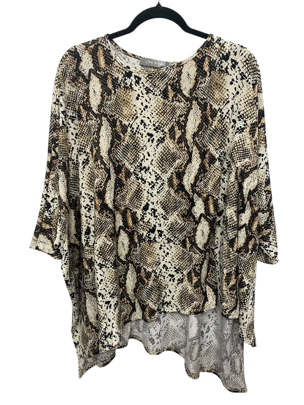 women's tops for cozy nights inTop Long Sleeve By Clothes Mentor In Snakeskin Print, Size: Xl