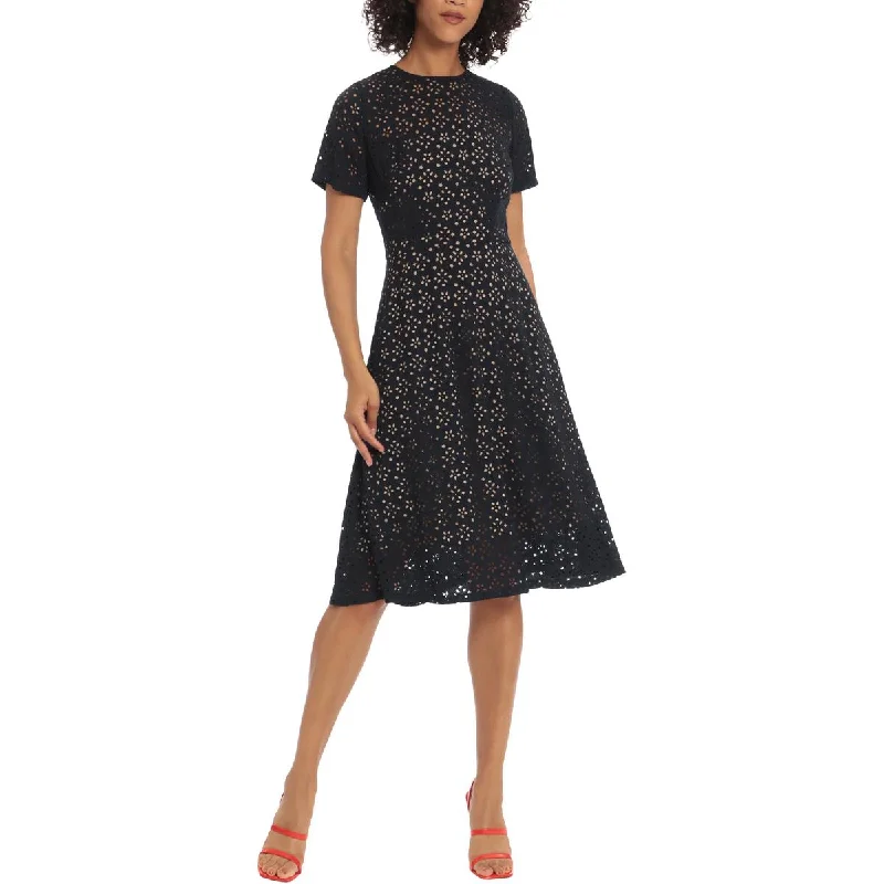 women's solid color dressesMaggy London Womens Floral Laser Cut Midi Dress