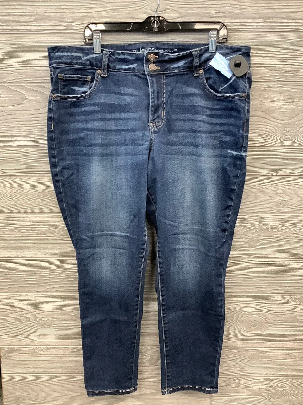 women's denim jeans with fake pocketsJeans Skinny By Maurices In Blue Denim, Size: 18