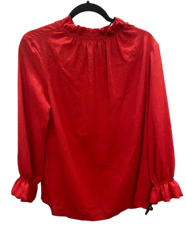 women's tops with spaghetti straps and deep V-necksTop Long Sleeve By Clothes Mentor In Red, Size: M