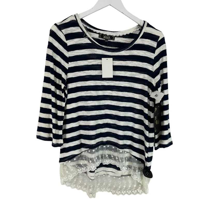 women's tops for vintage fashion enthusiastsTop Long Sleeve By Clothes Mentor In Striped Pattern, Size: L