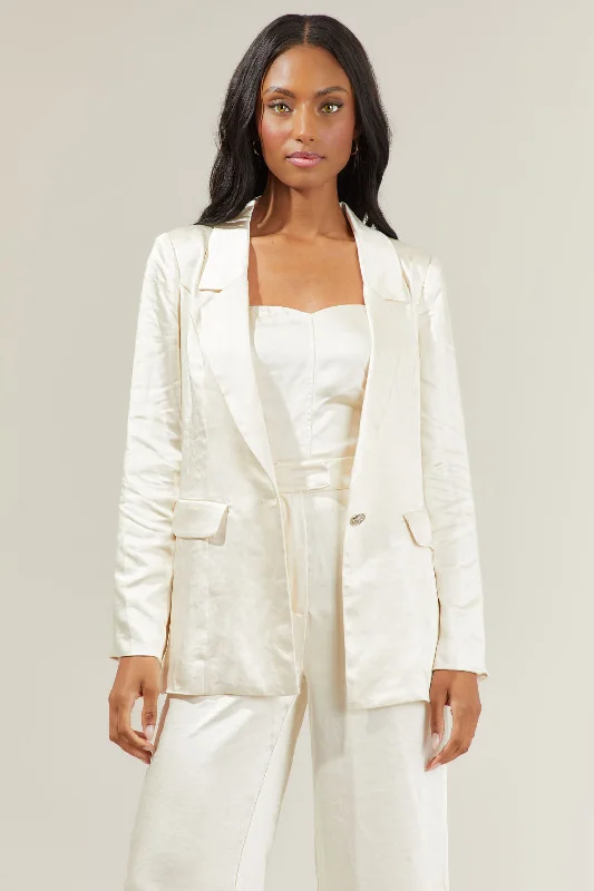 women's shearling coatsRosalia Satin Blazer