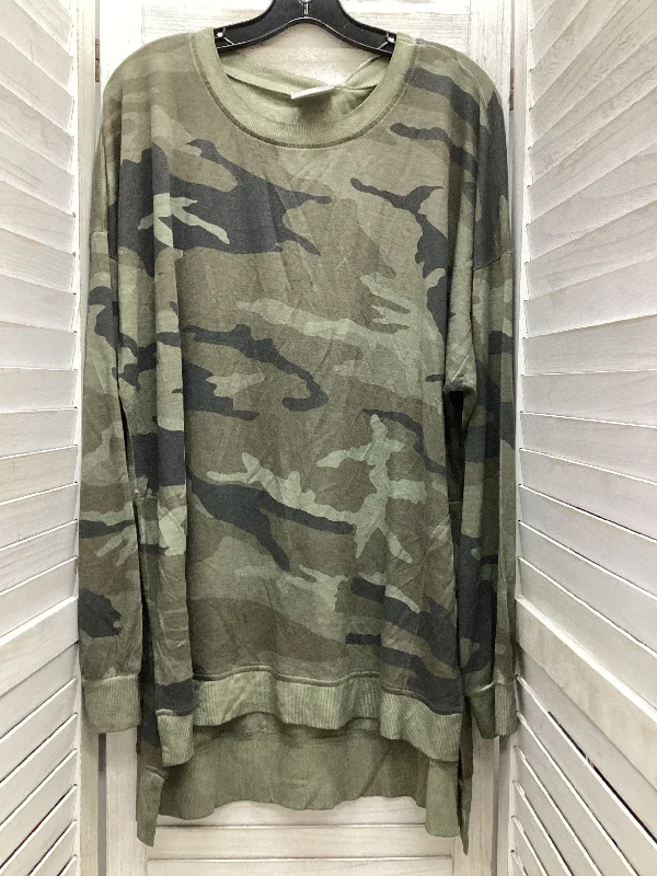 women's tops for those who want to stay cool and chic during warmer weatherTop Long Sleeve By Clothes Mentor In Camouflage Print, Size: 2x