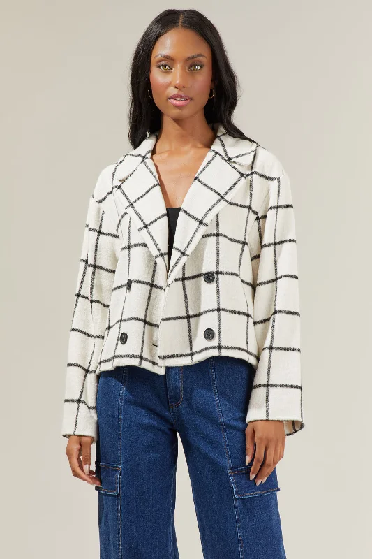 women's coats for cold weatherAlexa Plaid Cropped Jacket