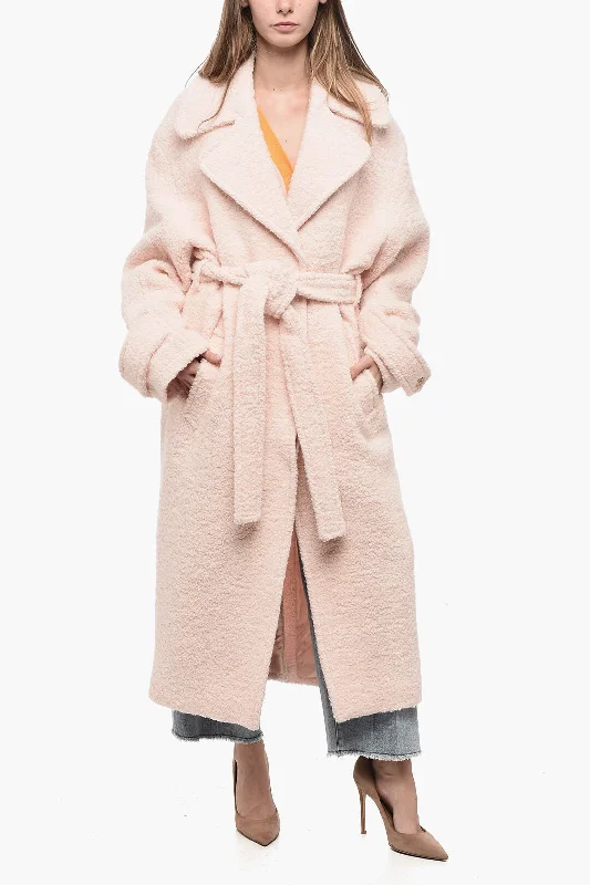 women's coats for tall womenAcne Studios Bouclè Wool Oversized Coat with Belt