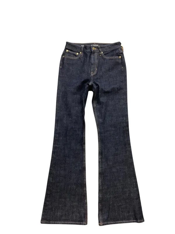 women's denim jeans with distressed back pocketsJeans Flared By J. Crew In Blue, Size: 4