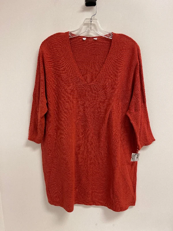 women's tops with embroidery detailsTop Long Sleeve By Clothes Mentor In Orange, Size: M