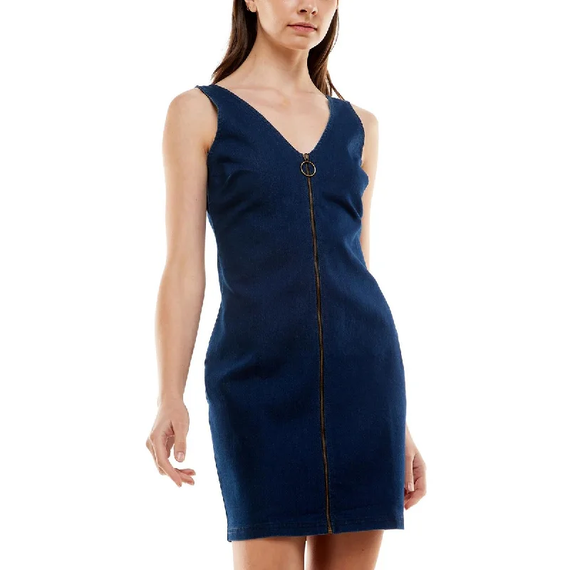 Casual DressDerek Heart Womens Juniors V Neck Midi Sheath Dress