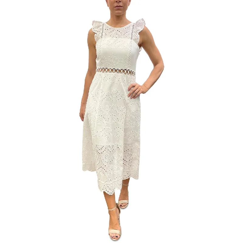 women's A-line dressesSam Edelman Womens Eyelet Cotton Midi Dress