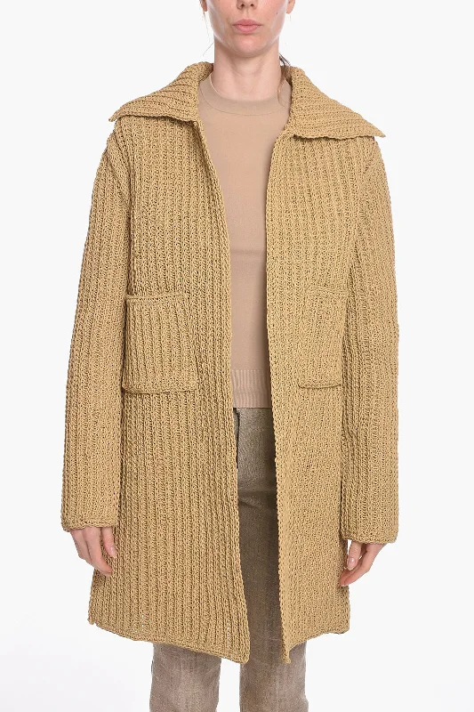 women's coats with fur collarsBottega Veneta SALON 01 Hand-knitted Leather Coat