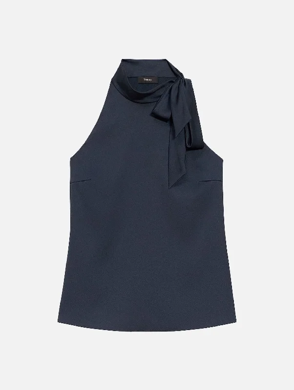 women's tops for those who want to stay cool and chic during warmer weatherSide Tie Halter Top in Navy