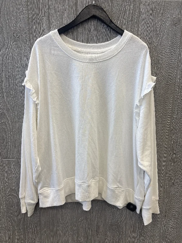 women's tops for summer festivalsTop Long Sleeve By Clothes Mentor In White, Size: 3x