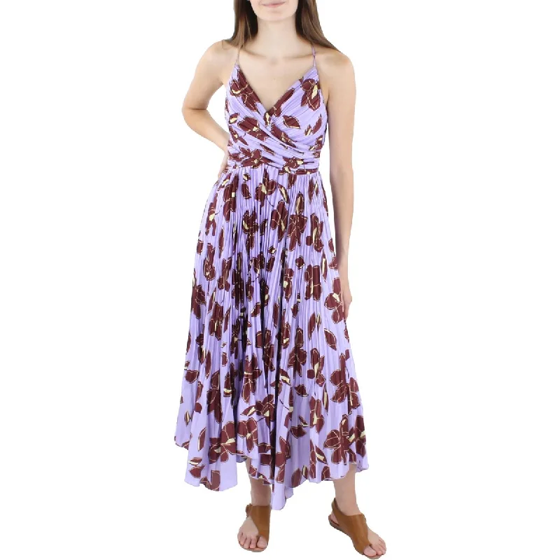 women's bow dressesJonathan Simkhai Womens Satin Floral Print Midi Dress