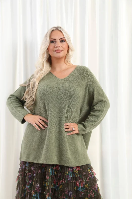 women's tops with cold-shoulder cutsJoanna Jumper Khaki