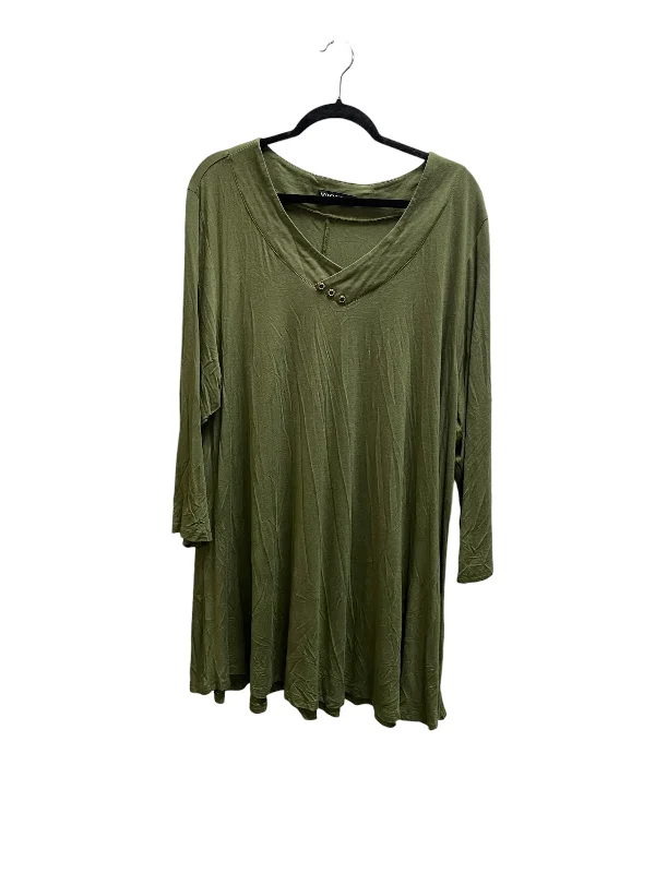 women's tops for those who value both quality and affordabilityTop Long Sleeve By Clothes Mentor In Green, Size: 4x