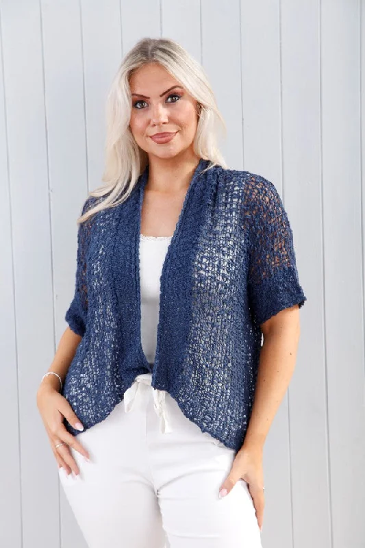 women's tops for those who want to invest in timeless piecesPippa Popcorn Cardi Denim Blue