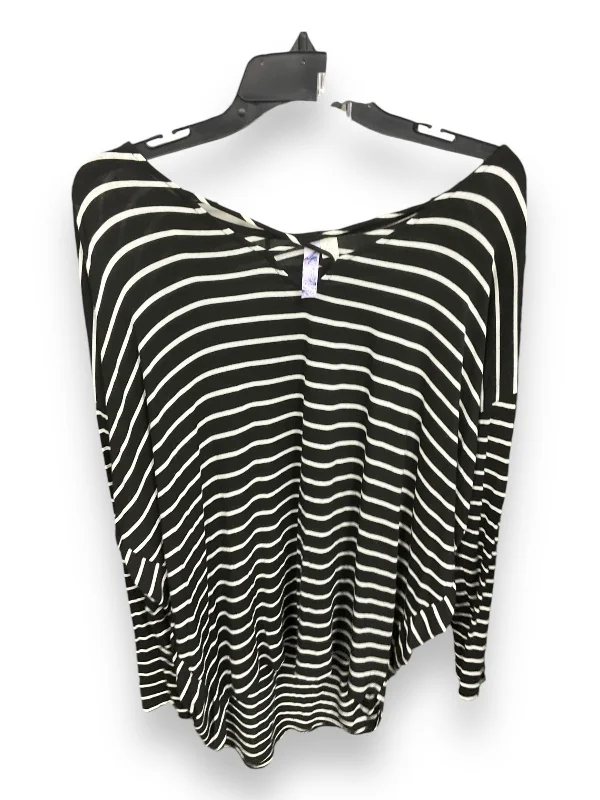 silk women's topsTop Long Sleeve By Clothes Mentor In Striped Pattern, Size: L