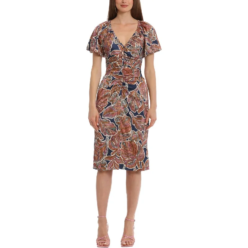 Sheath DressMaggy London Womens Floral Ruched Midi Dress