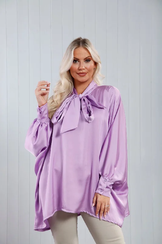 women's tops for those who want to elevate their everyday wear with chic and elegant piecesBailey Bow Blouse Lilac