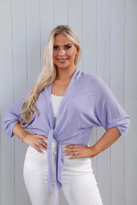 women's tops for date nightsTamara Tie Shrug Lilac