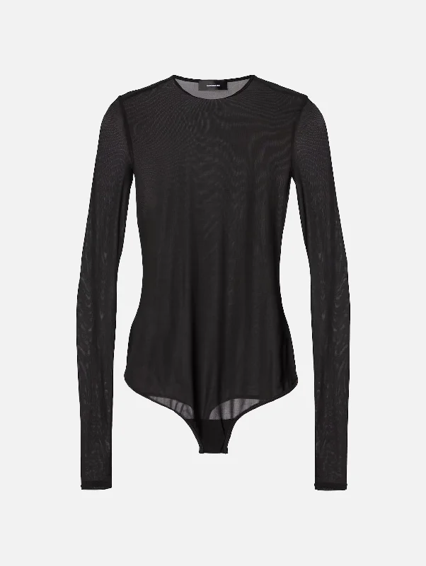 women's tops for glamorous eveningsSheer Bodysuit in Black