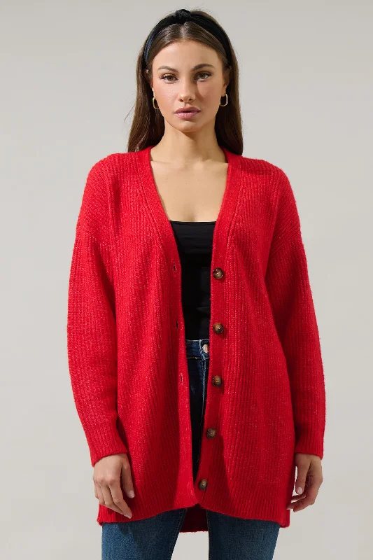 women's coats with thigh-high slitsTahlia Ribbed Oversized Cardigan