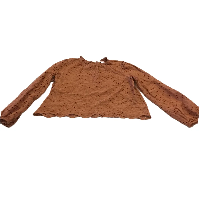 women's tops for vintage fashion enthusiastsTop Long Sleeve By Clothes Mentor In Bronze, Size: M