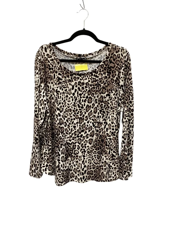 breathable women's tops for summerTop Long Sleeve By Clothes Mentor In Animal Print, Size: 3x