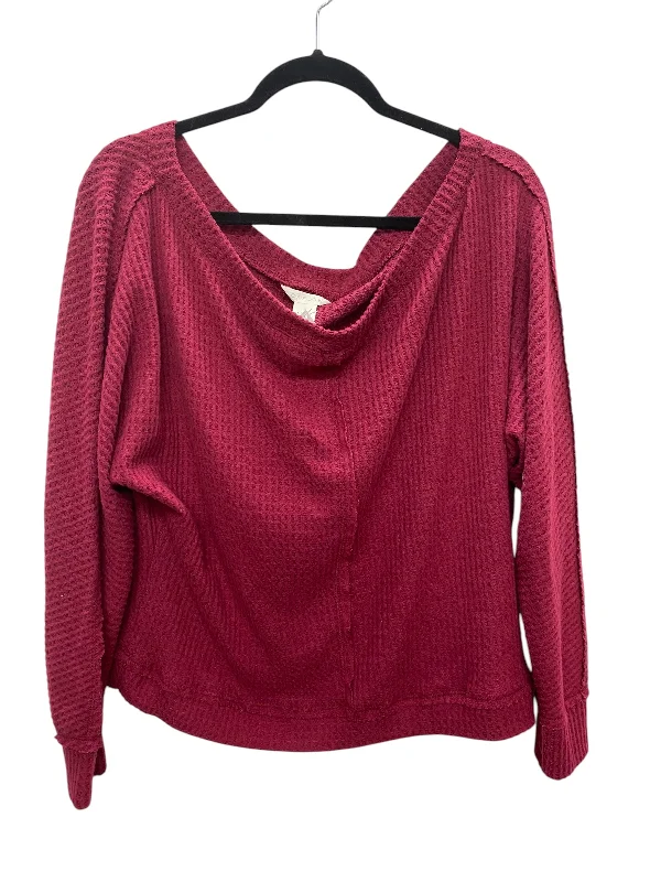 women's tops with beading accentsTop Long Sleeve By Clothes Mentor In Red, Size: M