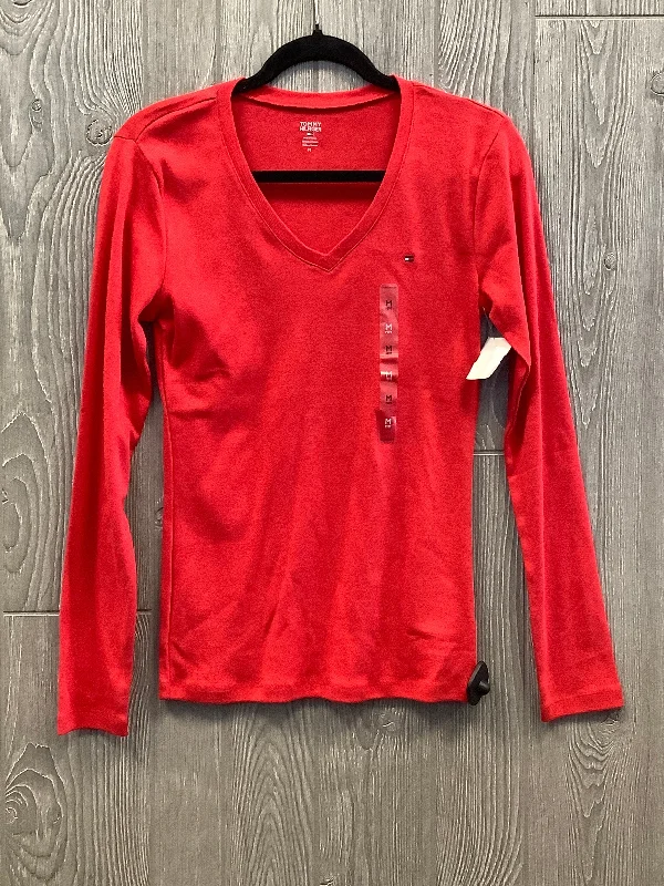 women's tops with sequin embellishmentsTop Long Sleeve By Tommy Hilfiger In Red, Size: M