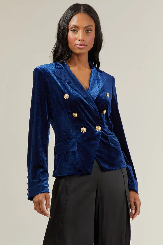 women's coats for those who value both style and comfortAbigail Collared Velvet Blazer