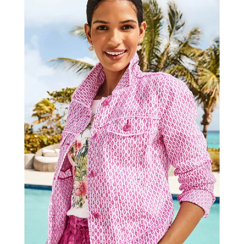 women's coats for those who refuse to compromise on styleTommy Bahama Women's Geo Gem Linen Jacket - Tuberose