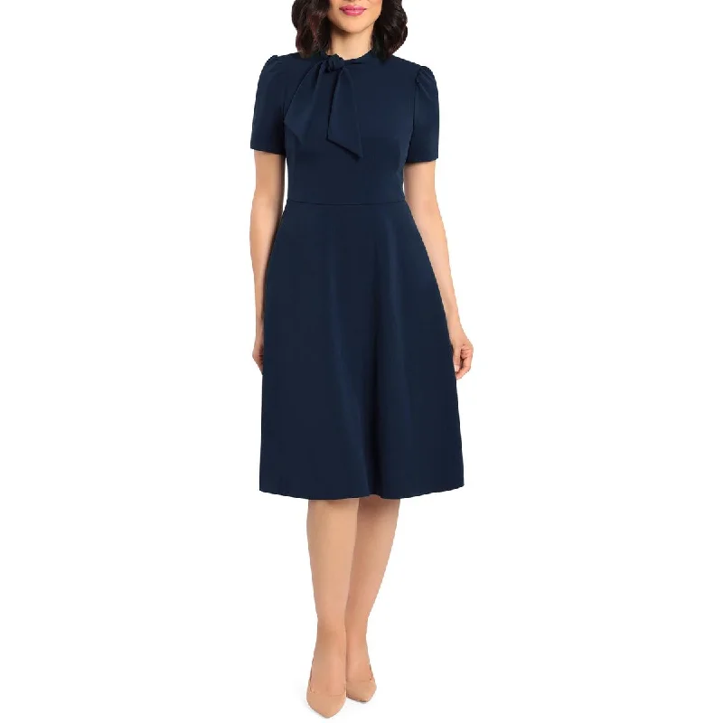 Polka-Dot DressMaggy London Womens Tie Neck Calf Midi Dress