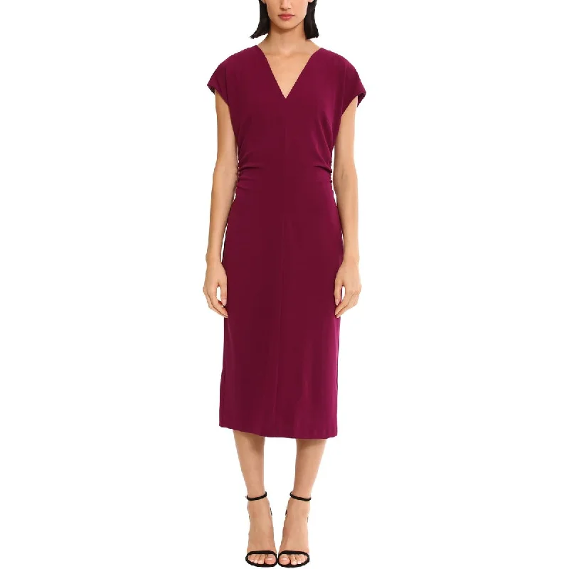 Scoop-Neck DressDonna Morgan Womens V-Neck Short Sleeve Midi Dress