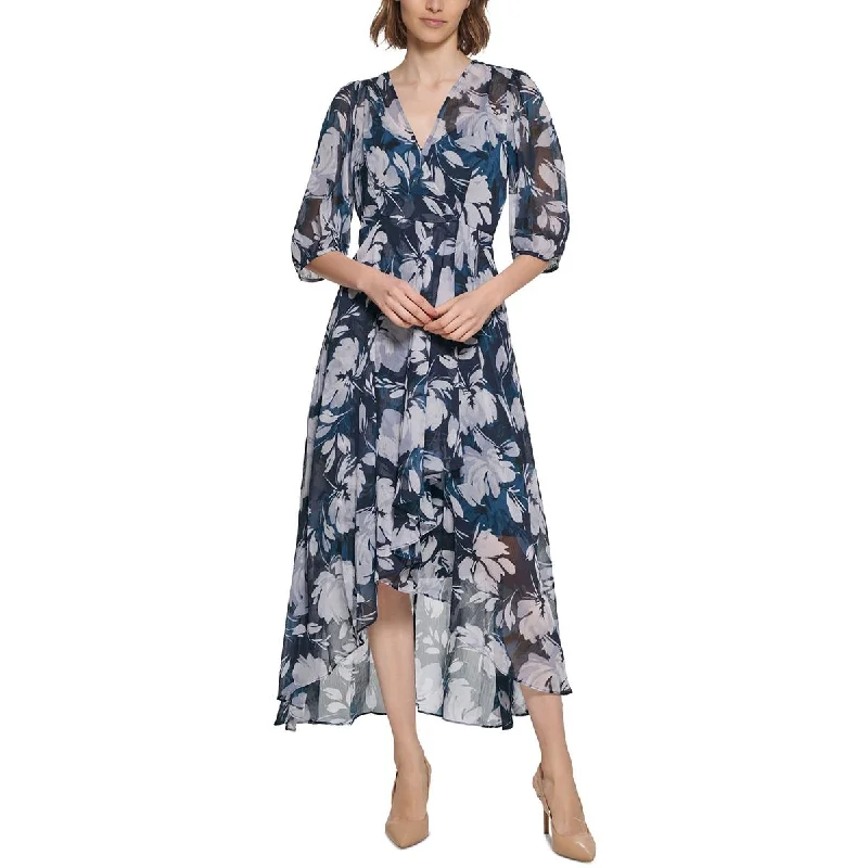 women's custom dressesCalvin Klein Womens Floral Hi-Low Midi Dress