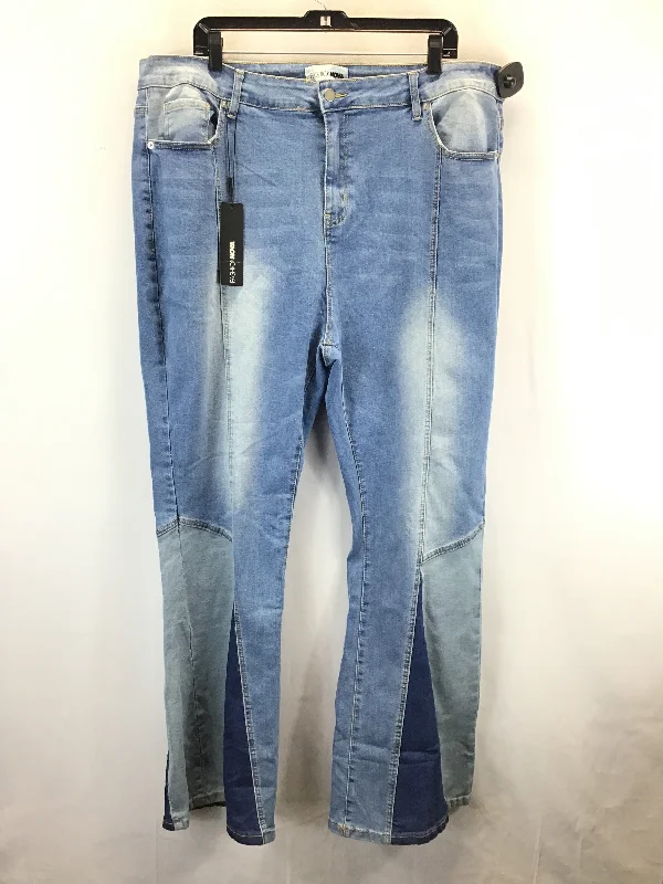 women's denim jeans with zipper-fly closureJeans Straight By Fashion Nova In Blue Denim, Size: 20