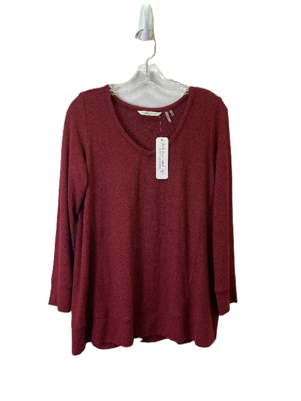 women's tops for those who want to add a bit of flair and personality to their looksTop Long Sleeve Basic By Soft Surroundings In Red, Size: S