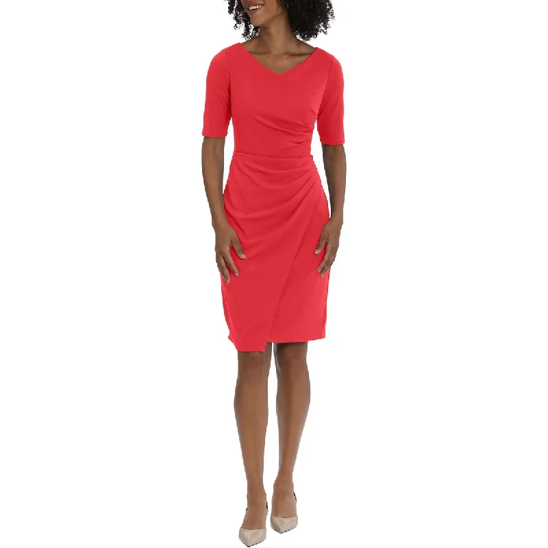 Casual DressMaggy London Womens Faux Wrap Midi Sheath Dress