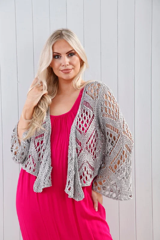 women's tops with embroidery detailsOrlena Cardigan Grey