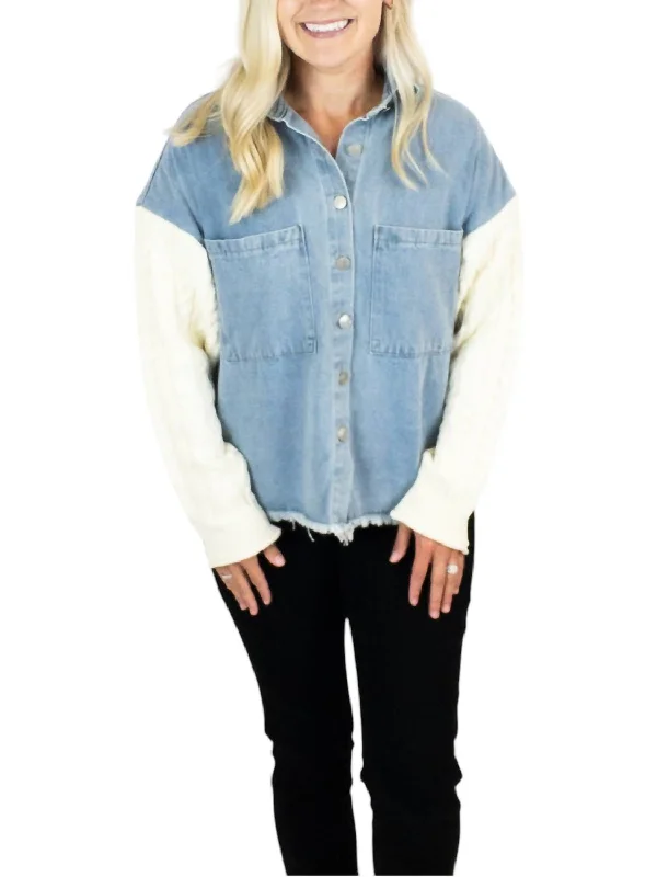 women's coats with sequin embellishmentsAutumn Denim Jacket In Light Wash