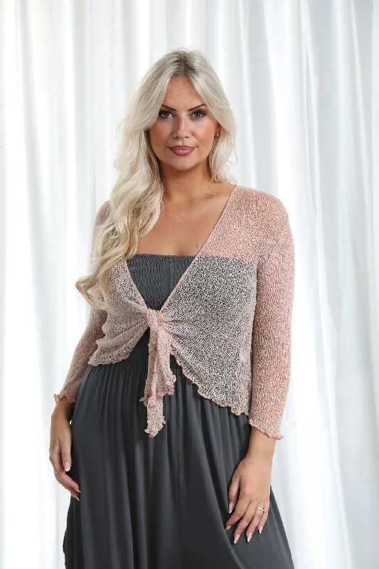 women's tops for fashion-forward individualsSimone Cobweb Shrug Blush