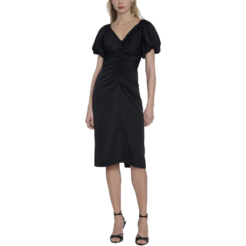 Tall Women DressMaggy London Womens Ruched Midi Cocktail And Party Dress