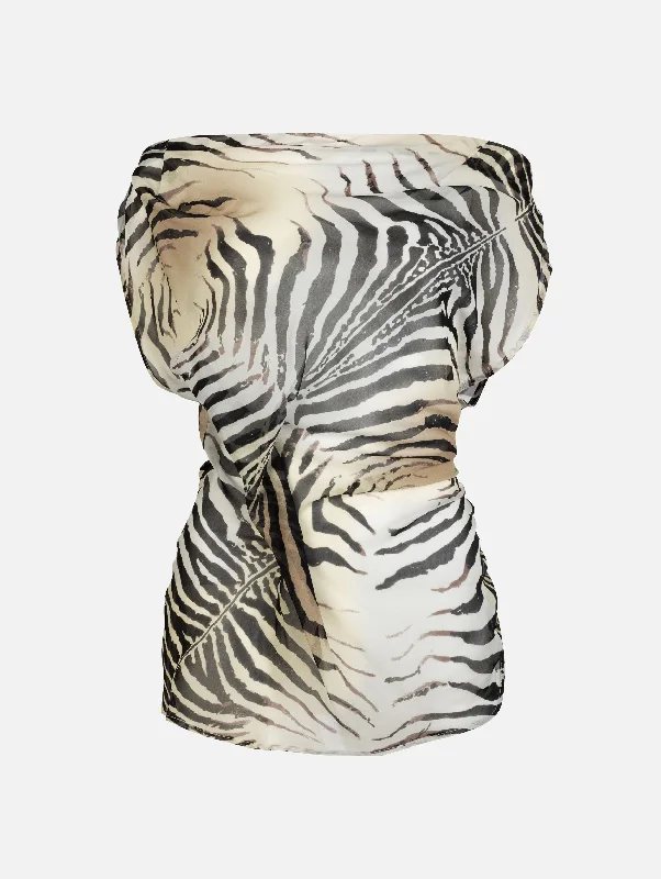 women's stylish topsLiquid Silk Top in Zebra