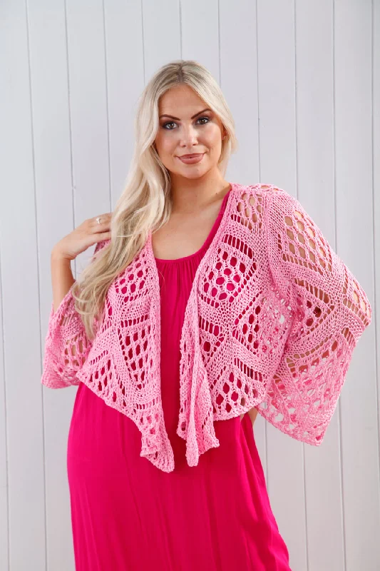 women's tops with built-in brasOrlena Cardigan Candy Pink