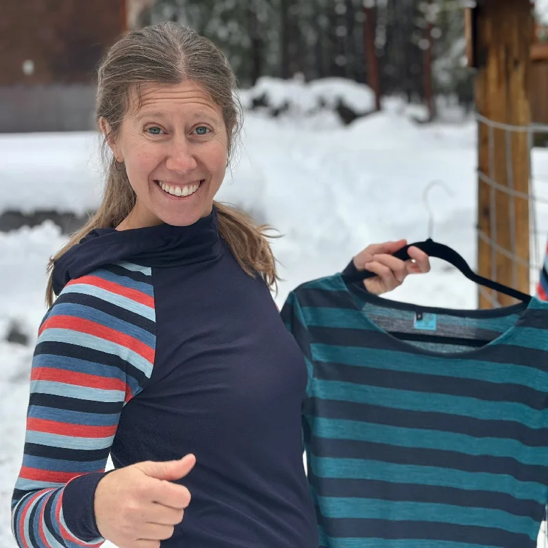 women's tops for those who want to stay cool and chic during warmer weatherMerino Wool Trail Breaker Hoodie - Stripes - Women's